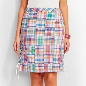 Talbots plaid patchwork Lace up skirt